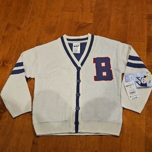 Nwt BLUEY Toddler Girl  White and Blue Cardigan
